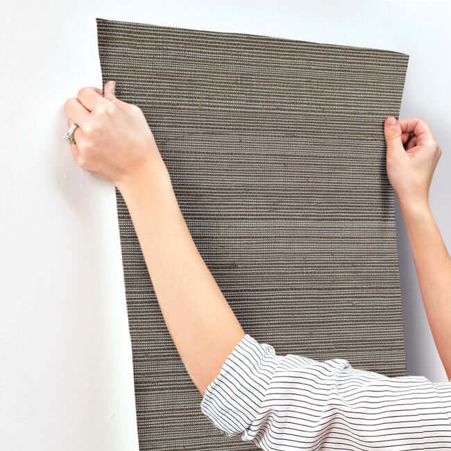 sisal-grasscloth-silver-metallic-wallpaper-york-wallcoverings-vg4418 - York Wallpaper Wallpaper