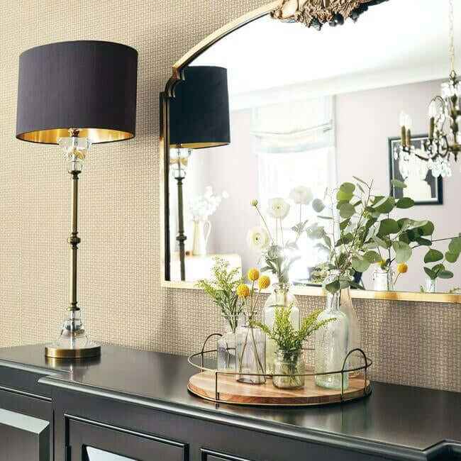 Cottage Basket Gold Metallic Wallpaper - York Wallcoverings - TL1902
