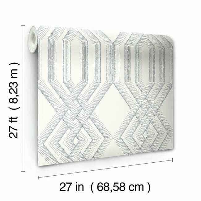 Etched Lattice Blue Wallpaper - York Wallcoverings - TL1912 - York Wallcoverings Wallpaper