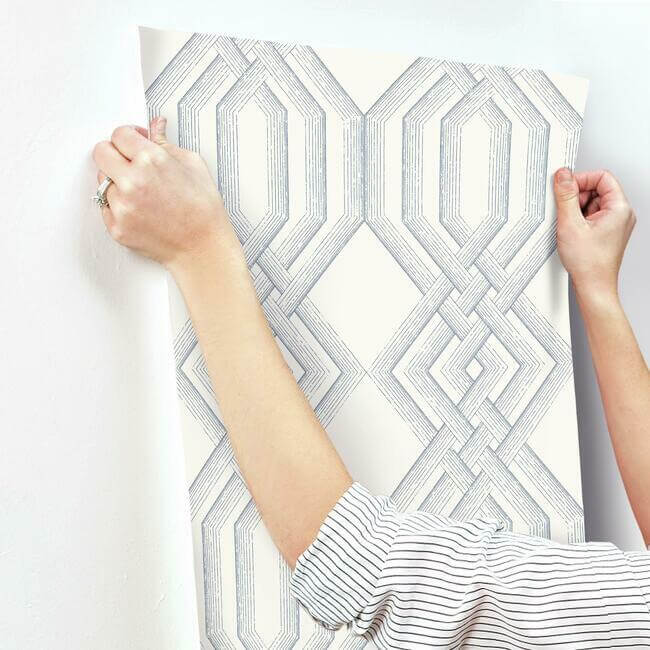etched-lattice-blue-wallpaper-york-wallcoverings-tl1912 - York Wallcoverings Wallpaper