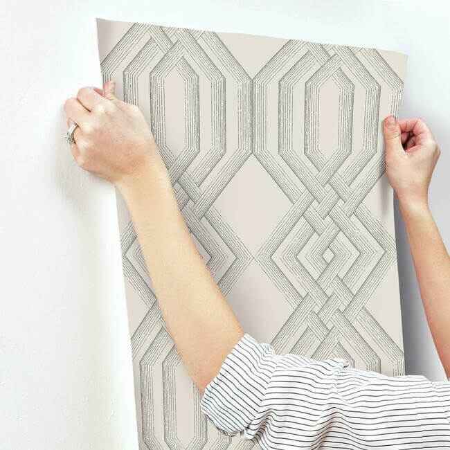 Etched Lattice Grey Wallpaper - York Wallcoverings - TL1911 - York Wallcoverings Wallpaper