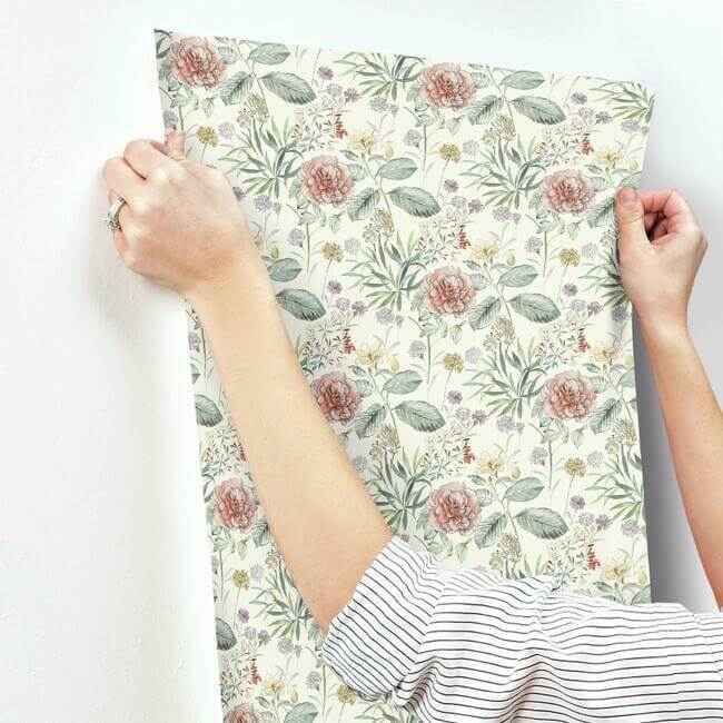 Midsummer Floral Coral Wallpaper - York Wallcoverings - TL1919 - York Wallcoverings Wallpaper