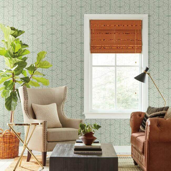 fern-tile-wallpaper-jade-york-wallcoverings-tl1943 - York Wallcoverings Wallpaper