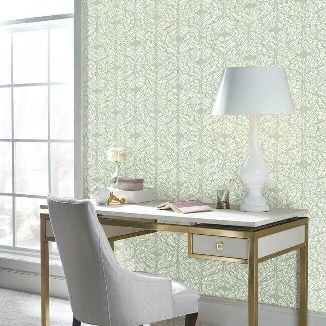 fern-tile-wallpaper-jade-york-wallcoverings-tl1943 - York Wallcoverings Wallpaper
