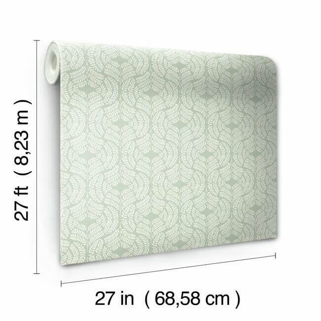 fern-tile-wallpaper-jade-york-wallcoverings-tl1943 - York Wallcoverings Wallpaper