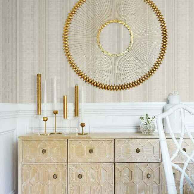 Silk Weave Stripe Light Brown Wallpaper - York Wallcoverings - TL1959 - York Wallcoverings Wallpaper