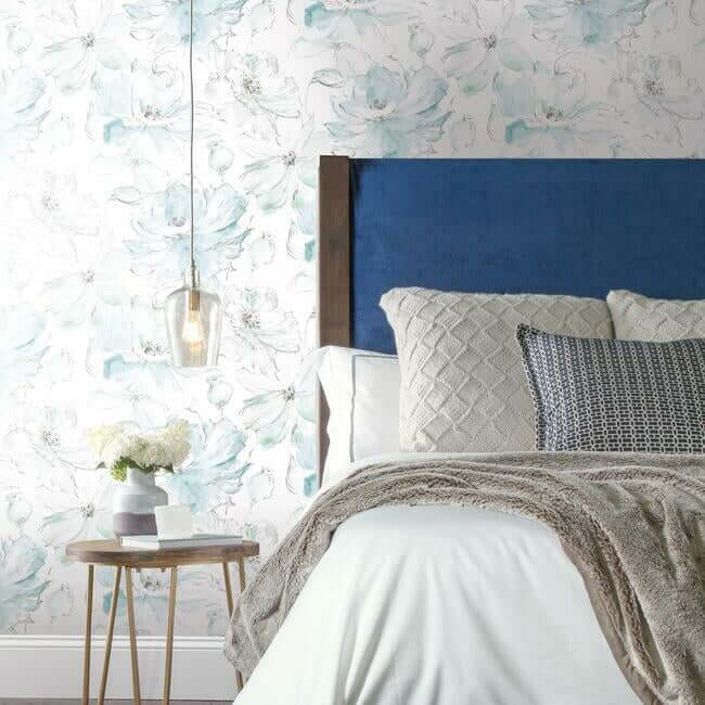 floral-dreams-blue-green-wallpaper-york-wallcoverings-cl2517 - York Wallpaper Wallpaper