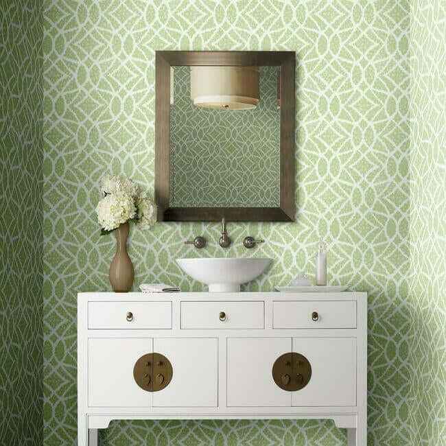Boxwood Garden Light Green Wallpaper - York Wallcoverings - GR5971 - York Wallcoverings Wallpaper