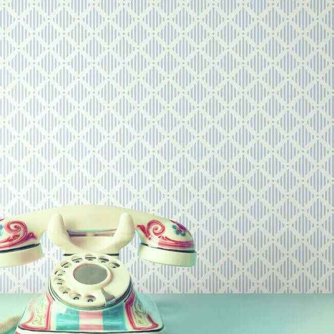 Diamond Gate Blue & White Wallpaper - York Wallcoverings - GR6005 - York Wallcoverings Wallpaper