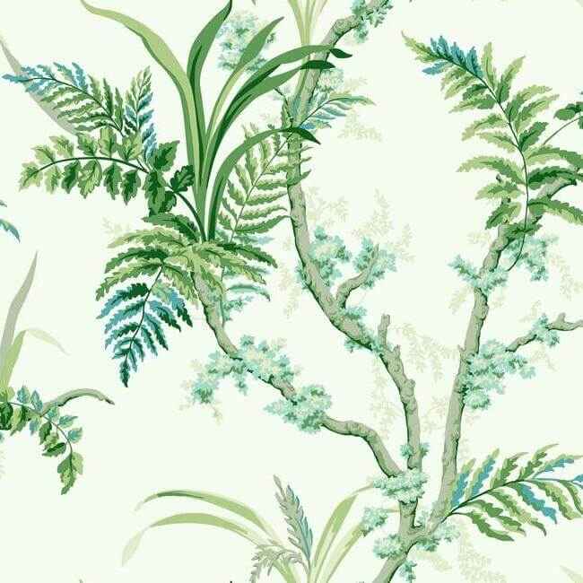 Enchanted Fern Wallpaper Bluegreen - York Wallcoverings - GR5991 - York Wallcoverings Wallpaper