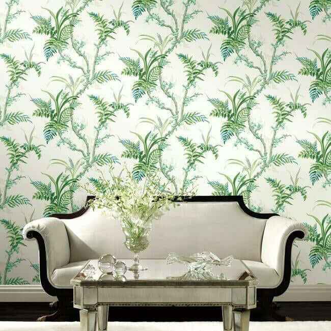 Enchanted Fern Wallpaper Bluegreen - York Wallcoverings - GR5991 - York Wallcoverings Wallpaper