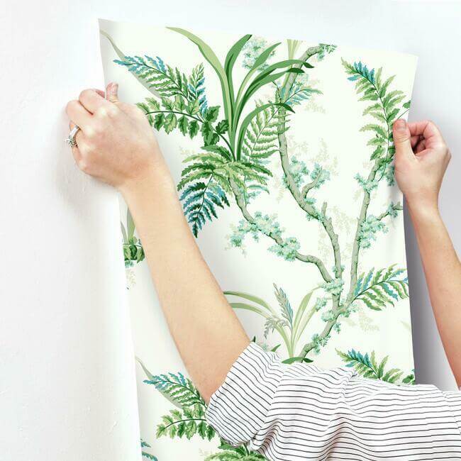 enchanted-fern-wallpaper-bluegreen-york-wallcoverings-gr5991 - York Wallcoverings Wallpaper