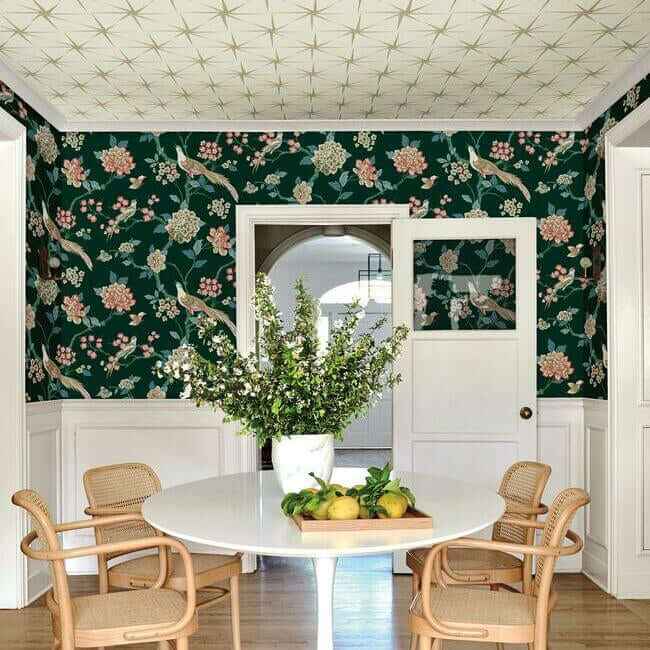 Fanciful Dark Green Wallpaper - York Wallcoverings - GR5931 - York Wallcoverings Wallpaper