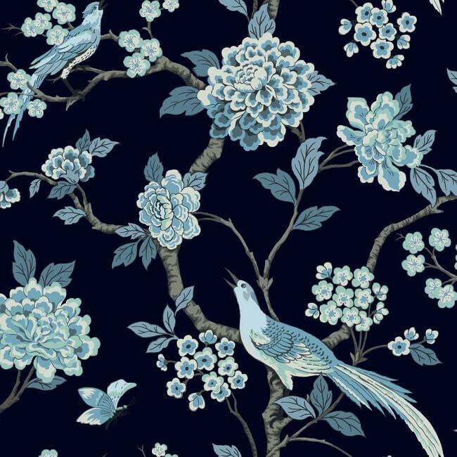 fanciful-navy-wallpaper-york-wallcoverings-gr5934 - York Wallpaper Wallpaper