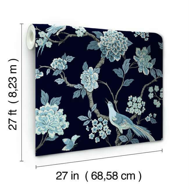 fanciful-navy-wallpaper-york-wallcoverings-gr5934 - York Wallpaper Wallpaper
