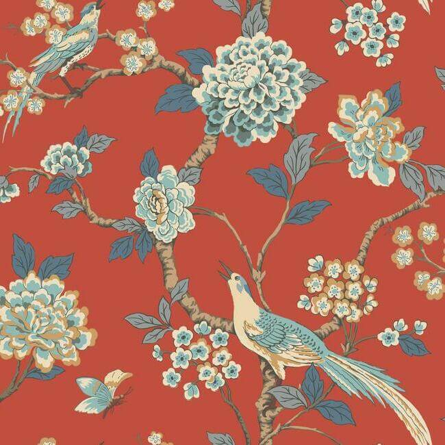 fanciful-orange-wallpaper-york-wallcoverings-af1902 - York Wallpaper Wallpaper