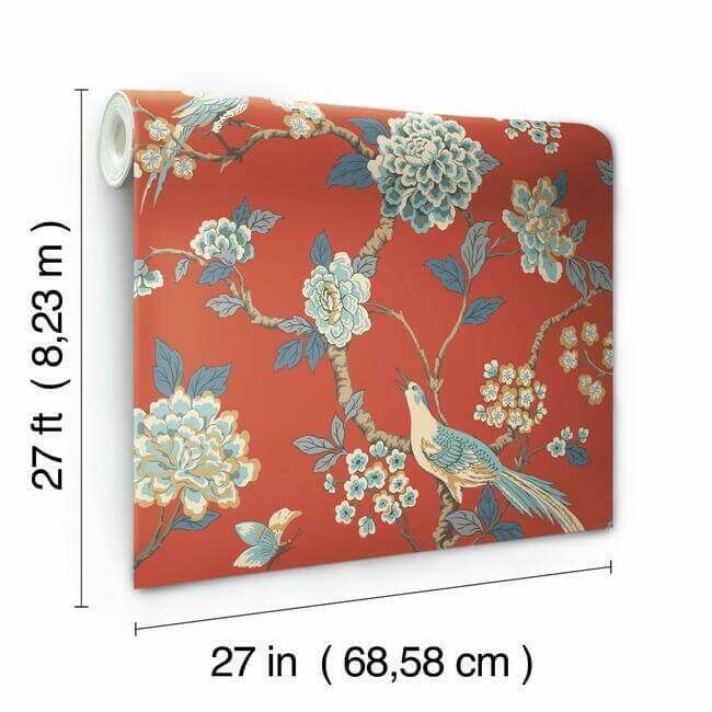 fanciful-orange-wallpaper-york-wallcoverings-af1902 - York Wallpaper Wallpaper