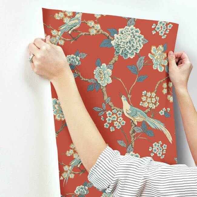 Fanciful Orange Wallpaper - York Wallcoverings - AF1902 - York Wallcoverings Wallpaper
