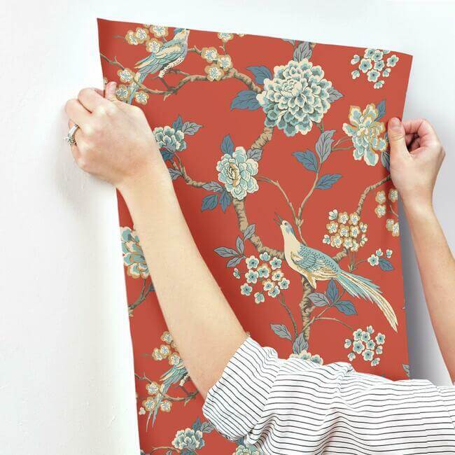 fanciful-orange-wallpaper-york-wallcoverings-af1902 - York Wallpaper Wallpaper
