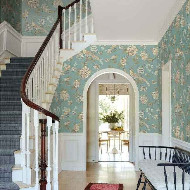 Fanciful Teal Wallpaper - York Wallcoverings - AF1901 - York Wallcoverings Wallpaper