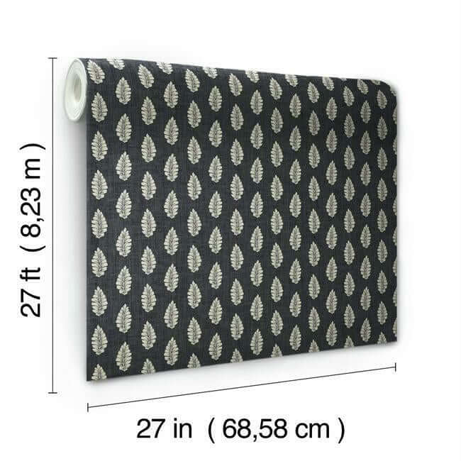 leaf-pendant-wallpaper-black-york-wallcoverings-gr5965 - York Wallcoverings Wallpaper