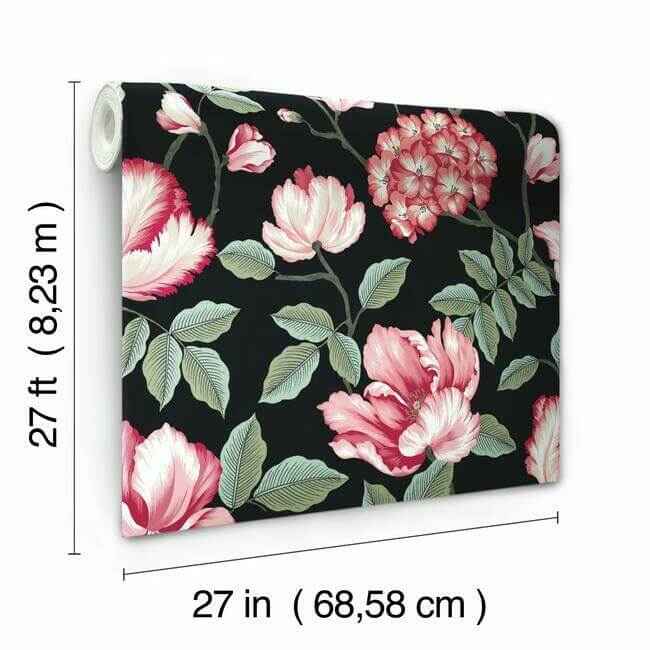 Morning Garden Black Wallpaper - York Wallcoverings - GR5901 - York Wallcoverings Wallpaper