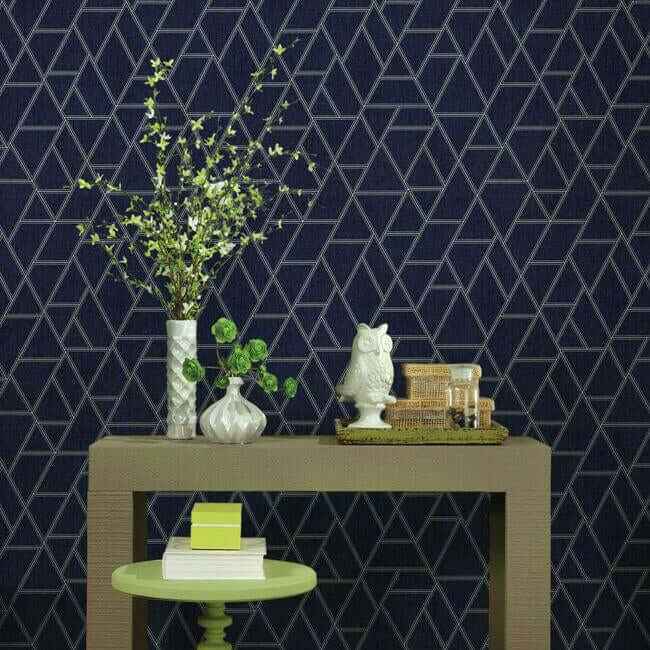 Pathways Navy Wallpaper - York Wallcoverings - GR5911 - York Wallcoverings Wallpaper