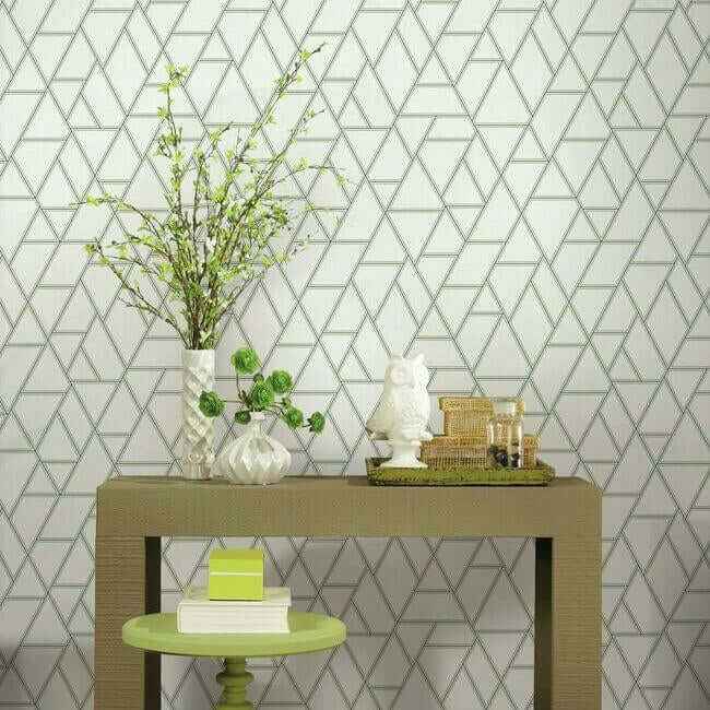 Pathways White & Green Wallpaper - York Wallcoverings - GR5912 - York Wallcoverings Wallpaper