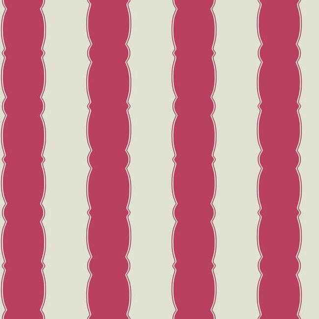 Scalloped Stripe Red Wallpaper - York Wallcoverings - GR6011 - York Wallcoverings Wallpaper