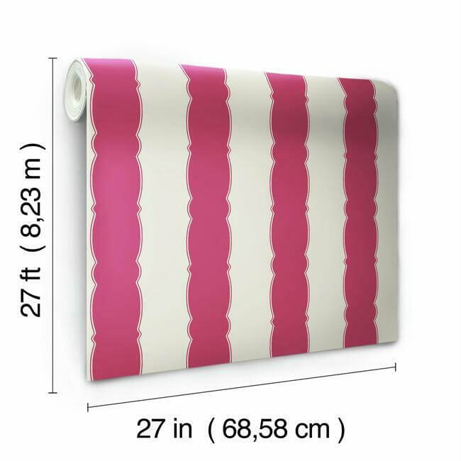 scalloped-stripe-red-wallpaper-york-wallcoverings-gr6011 - York Wallpaper Wallpaper