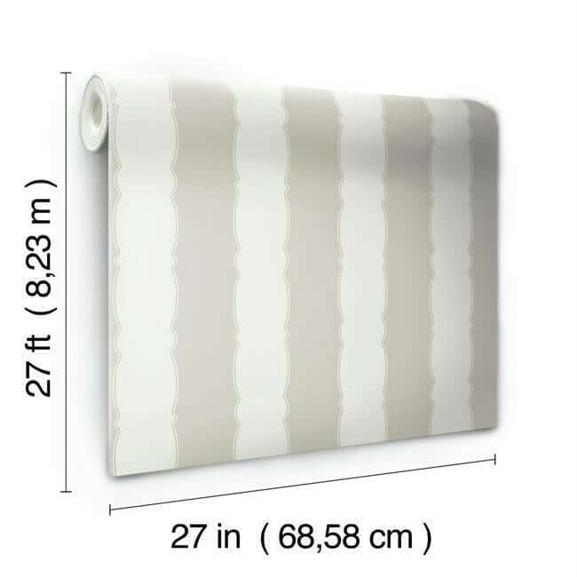 scalloped-stripe-grey-wallpaper-york-wallcoverings-gr6013 - York Wallcoverings Wallpaper