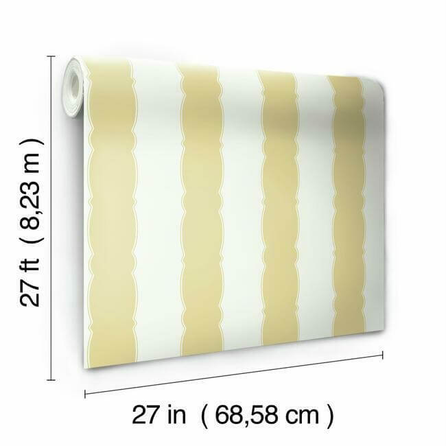 scalloped-stripe-yellow-wallpaper-york-wallcoverings-gr6016 - York Wallpaper Wallpaper