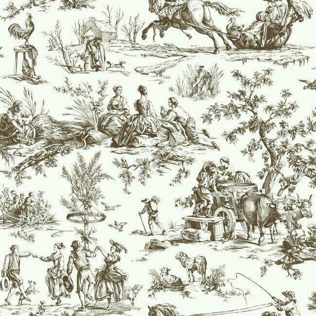 seasons-toile-brown-wallpaper-york-wallcoverings-gr5921 - York Wallpaper Wallpaper