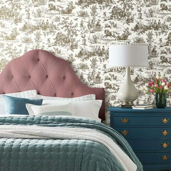 seasons-toile-brown-wallpaper-york-wallcoverings-gr5921 - York Wallpaper Wallpaper