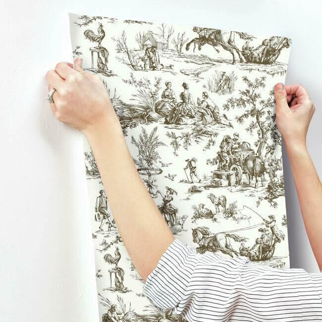 seasons-toile-brown-wallpaper-york-wallcoverings-gr5921 - York Wallpaper Wallpaper