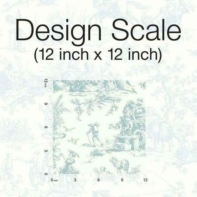 Seasons Toile Wallpaper Teal - York Wallcoverings - GR5923 - York Wallcoverings Wallpaper