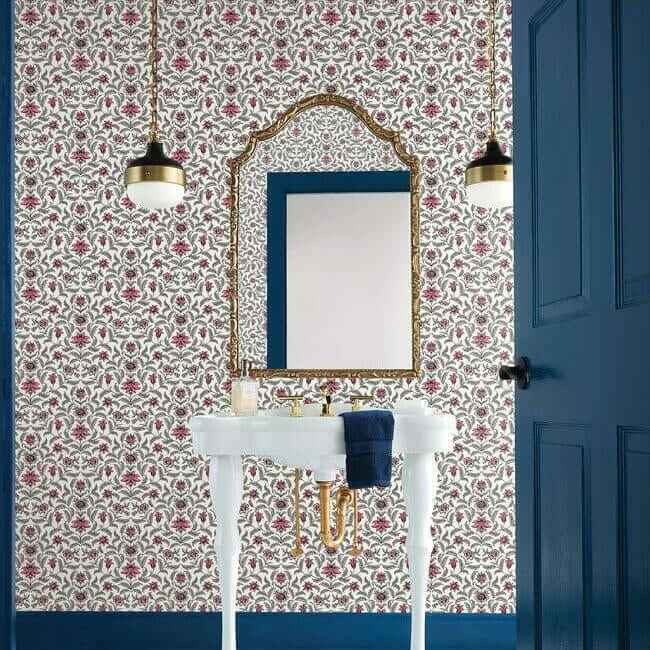 Vintage Blooms Red Wallpaper - York Wallcoverings - GR5982 - York Wallcoverings Wallpaper