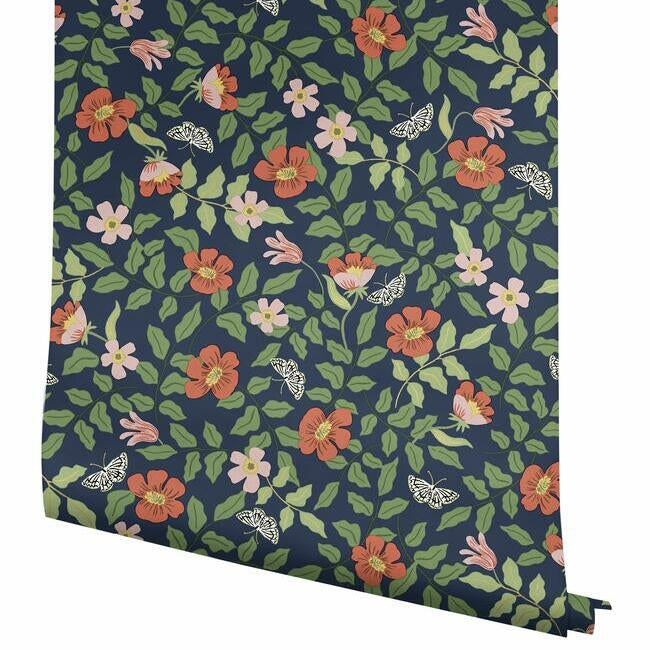 primrose-premium-peel-stick-wallpaper-rose-and-navy-york-wallcoverings-psw1314rl