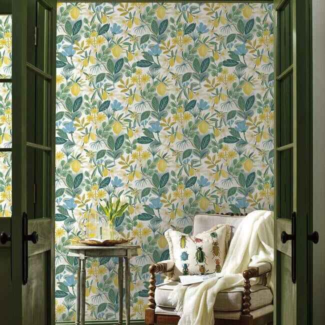 Amalfi Blue & Green Peel & Stick Wallpaper - York Wallcoverings - PSW1318RL - York Wallcoverings Wallpaper