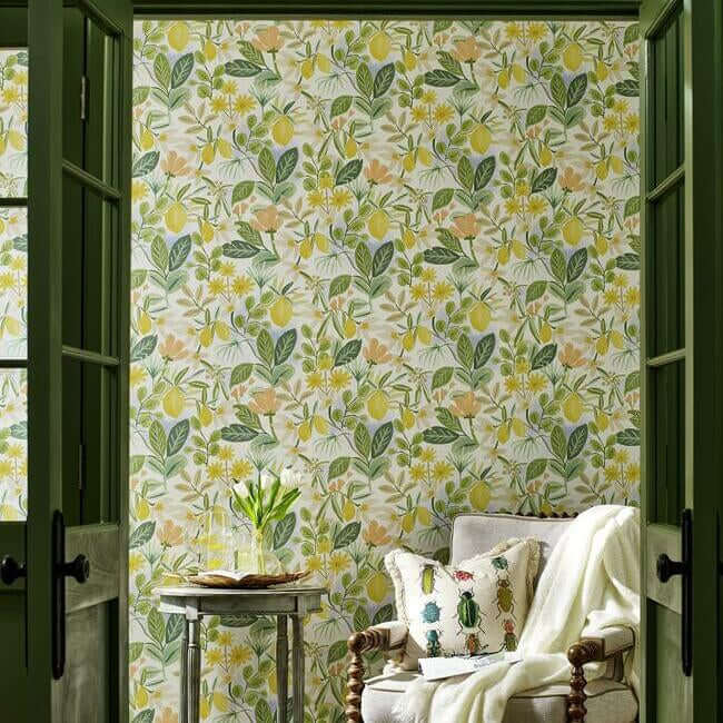 amalfi-pink-green-peel-stick-wallpaper-york-wallcoverings-psw1319rl - York Wallpaper Wallpaper