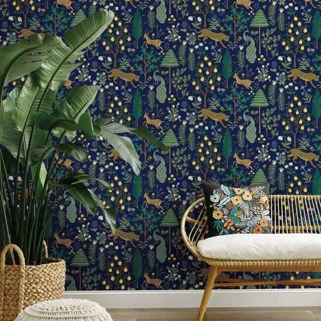 Menagerie Blue Peel & Stick Wallpaper - York Wallcoverings - PSW1323RL - York Wallcoverings Wallpaper