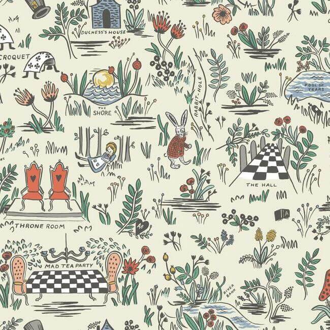 wonderland-pastel-peel-stick-wallpaper-york-wallcoverings-psw1330rl - York Wallpaper Wallpaper