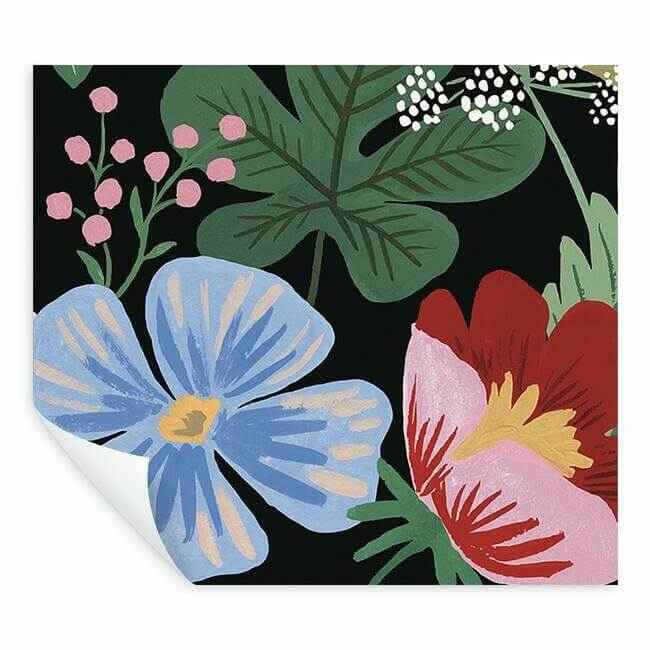 Strawberry Fields Black Peel & Stick Wall Mural - York Wallcoverings - PSW1333M - York Wallcoverings Wallpaper