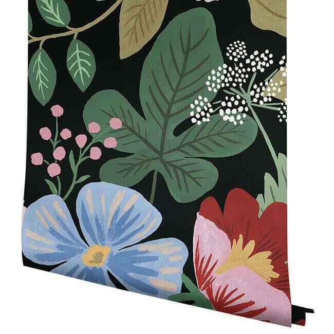Strawberry Fields Black Peel & Stick Wall Mural - York Wallcoverings - PSW1333M - York Wallcoverings Wallpaper