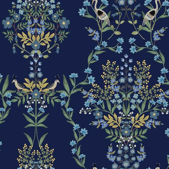 luxembourg-premium-peel-stick-wallpaper-navy-york-wallcoverings-psw1328rl - York Wallcoverings Wallpaper