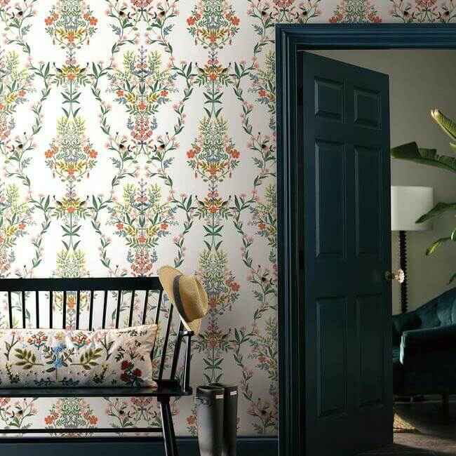 Luxembourg White Peel & Stick Wallpaper - York Wallcoverings - PSW1327RL - York Wallcoverings Wallpaper