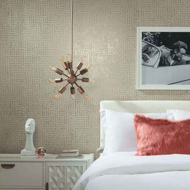 A Maze Wallpaper Glintcream - York Wallcoverings - Y6220202 - York Wallcoverings Wallpaper