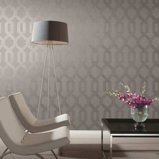 Viva Lounge Silver Metallic Wallpaper - York Wallcoverings - Y6221204 - York Wallcoverings Wallpaper