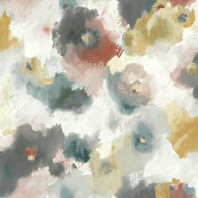 impressionist-floral-copper-blue-wallpaper-york-wallcoverings-uc3822 - York Wallpaper Wallpaper