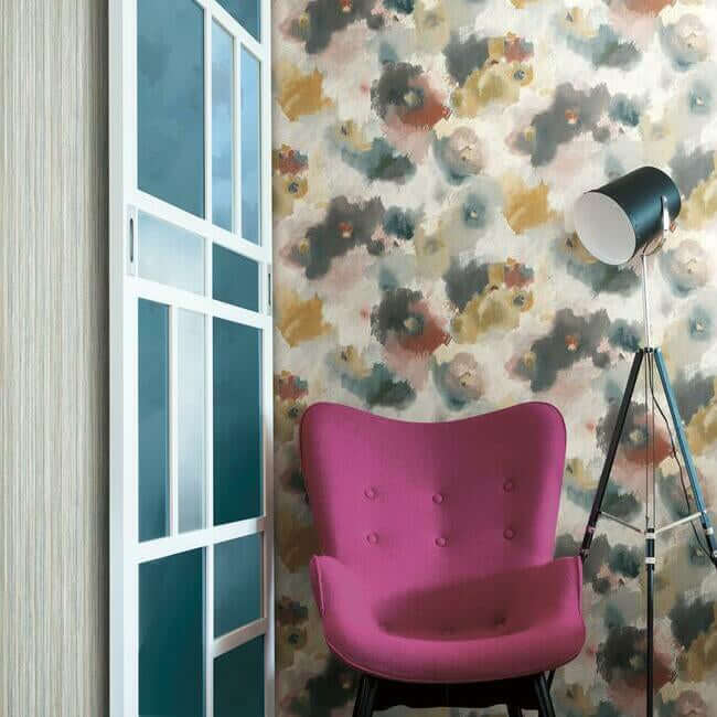 impressionist-floral-copper-blue-wallpaper-york-wallcoverings-uc3822 - York Wallpaper Wallpaper
